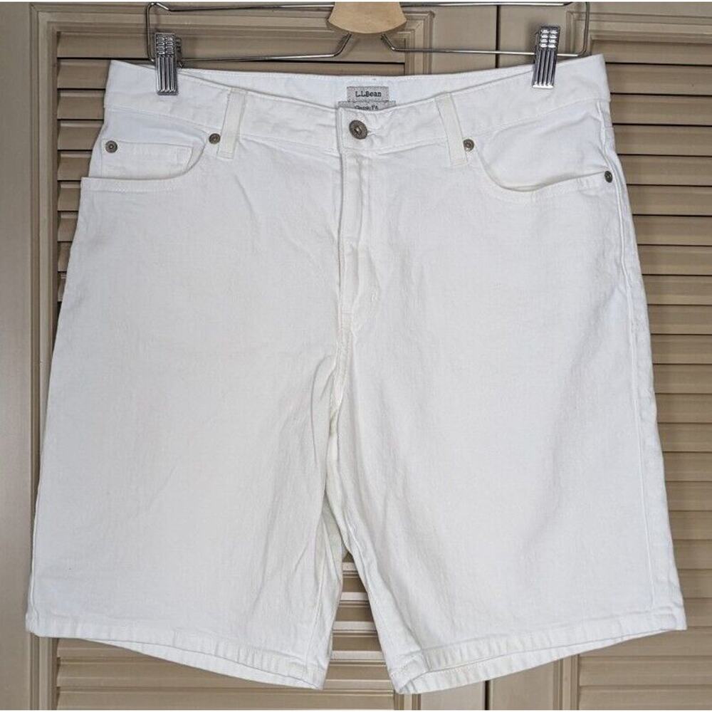L.L. Bean Classic Fit Size 12 White Jean Shorts Women's Ll
